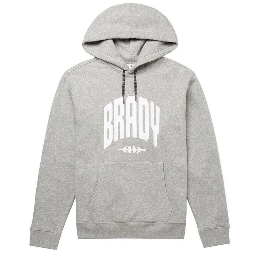 BRADY Varsity Hoodie Heather Grey Size Large